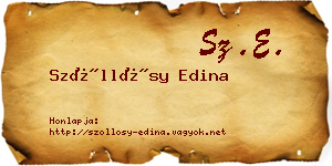 Szőllősy Edina névjegykártya